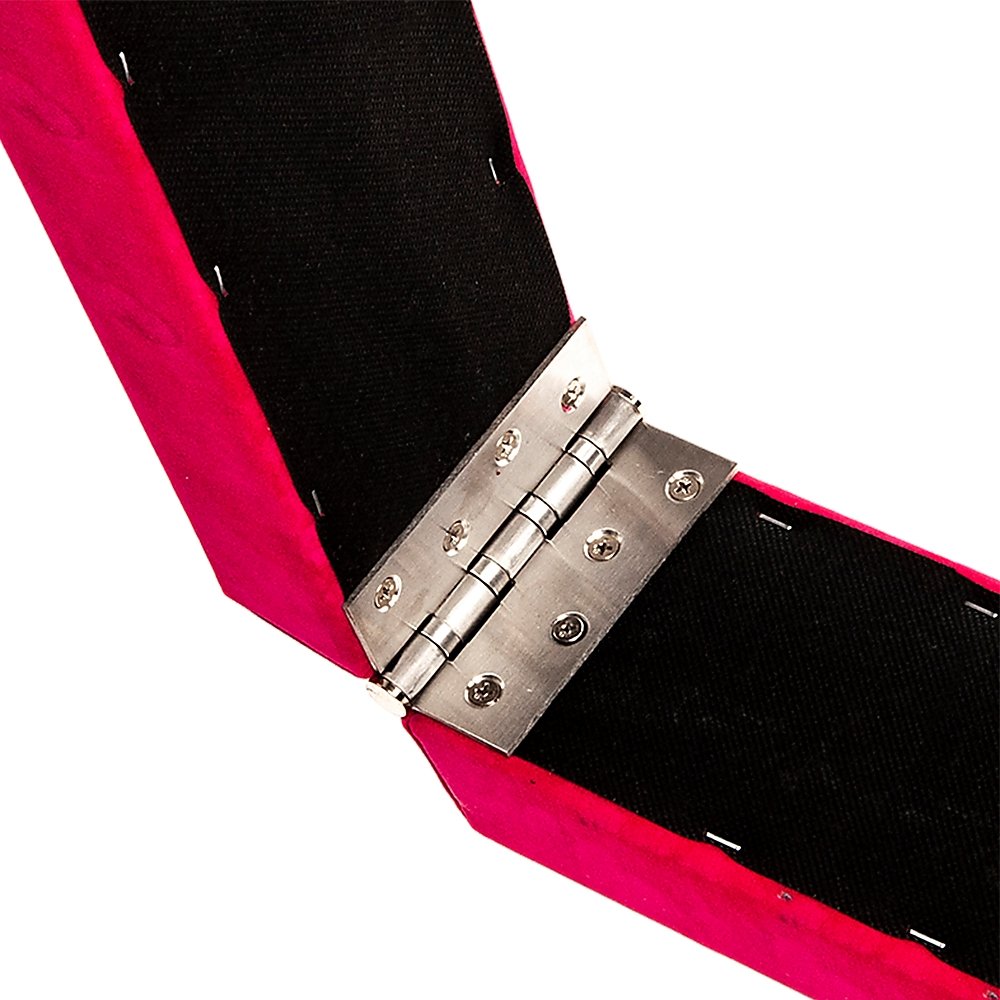 2.4m (8FT) Gymnastics Folding Balance Beam Pink Synthetic Suede