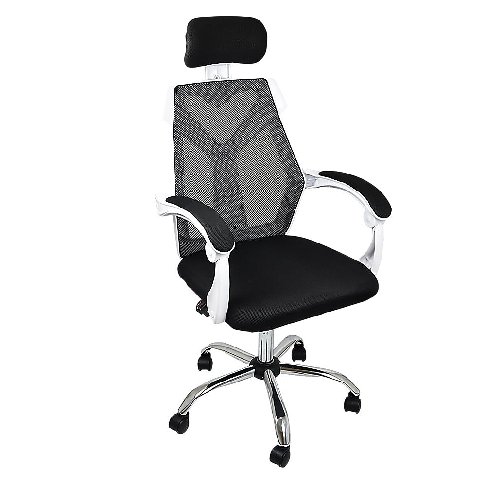 Office Chair Gaming Computer Chairs Mesh Back Foam Seat - White