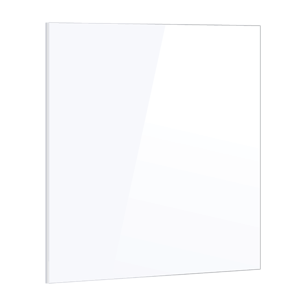 Toughened 90cm x 75cm White Glass Kitchen Splashback