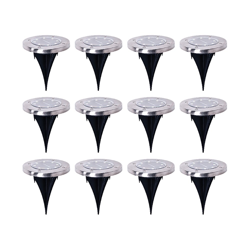 12x Solar Powered LED Buried Inground Recessed Light Garden Outdoor Deck Path