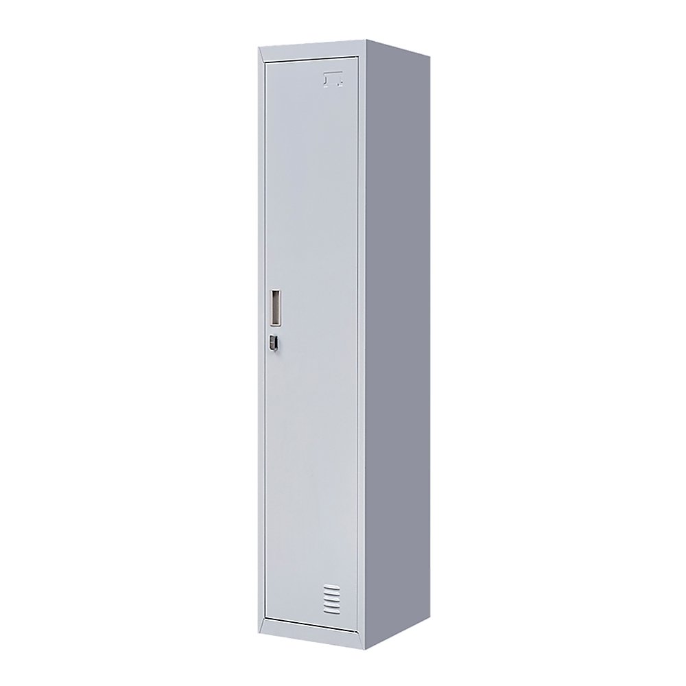 Padlock-operated lock One-Door Office Gym Shed Clothing Locker Cabinet Grey
