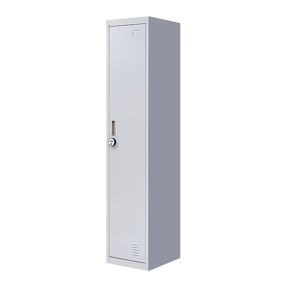 4-Digit Combination Lock One-Door Office Gym Shed Clothing Locker Cabinet Grey