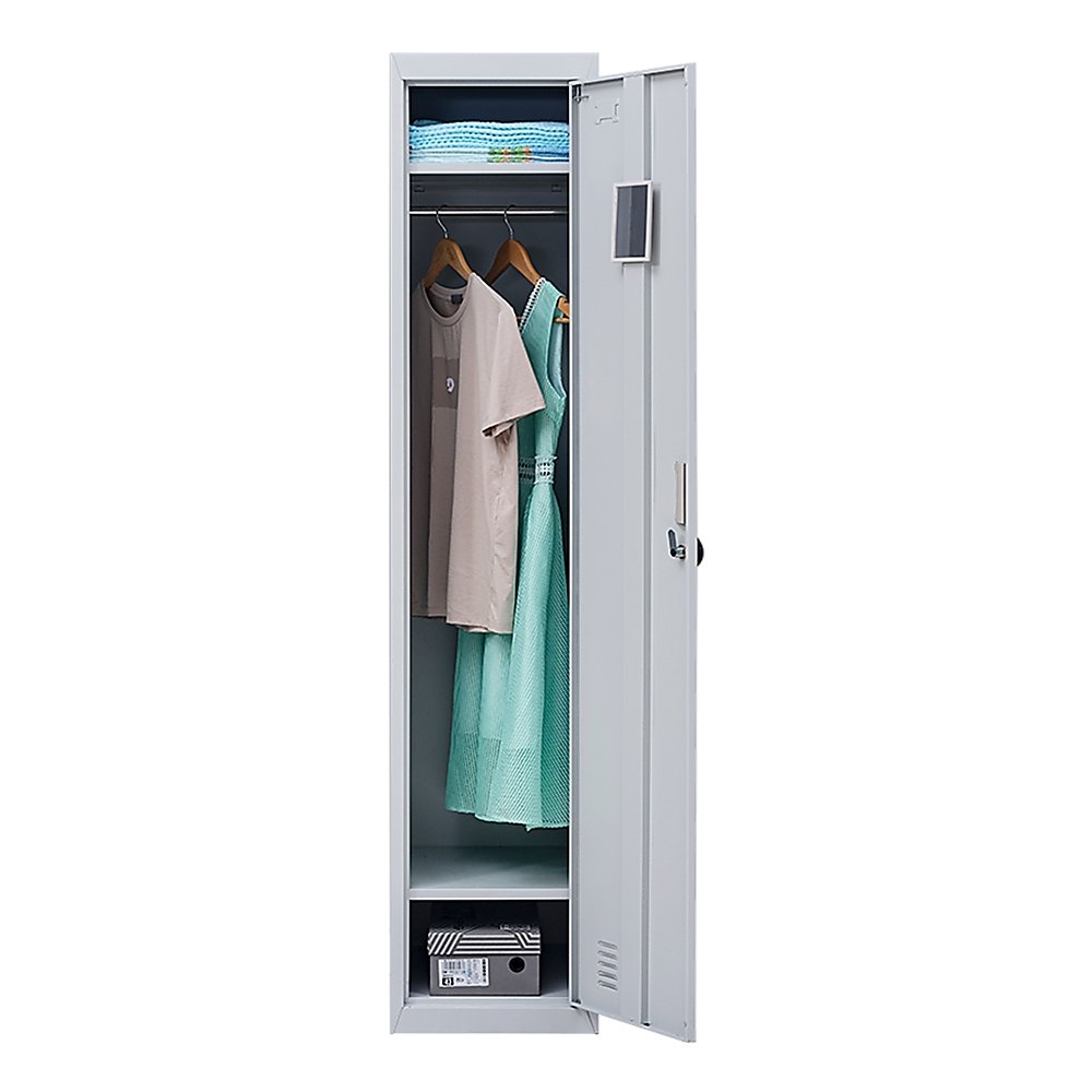 4-Digit Combination Lock One-Door Office Gym Shed Clothing Locker Cabinet Grey