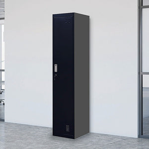 Standard Lock One-Door Office Gym Shed Clothing Locker Cabinet Black