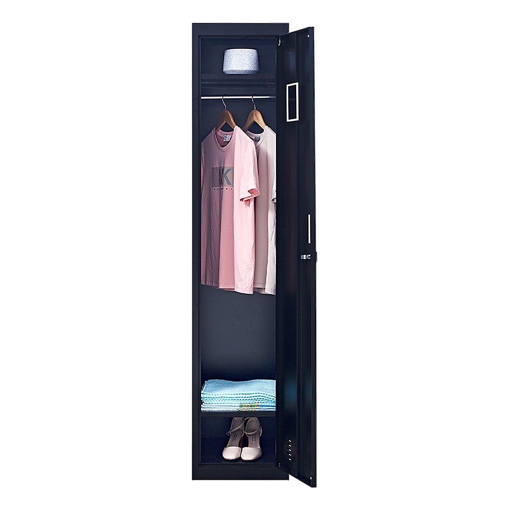 Padlock-operated lock One-Door Office Gym Shed Clothing Locker Cabinet Black