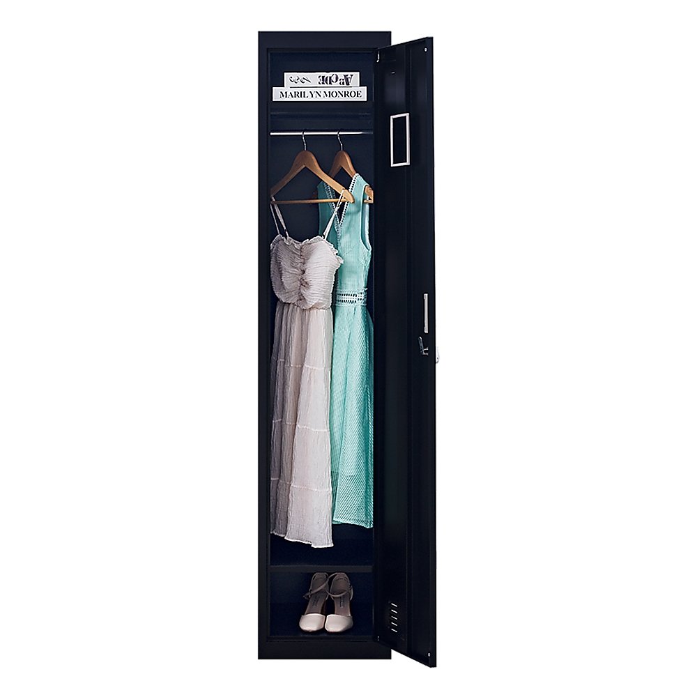 3-Digit Combination Lock One-Door Office Gym Shed Clothing Locker Cabinet Black