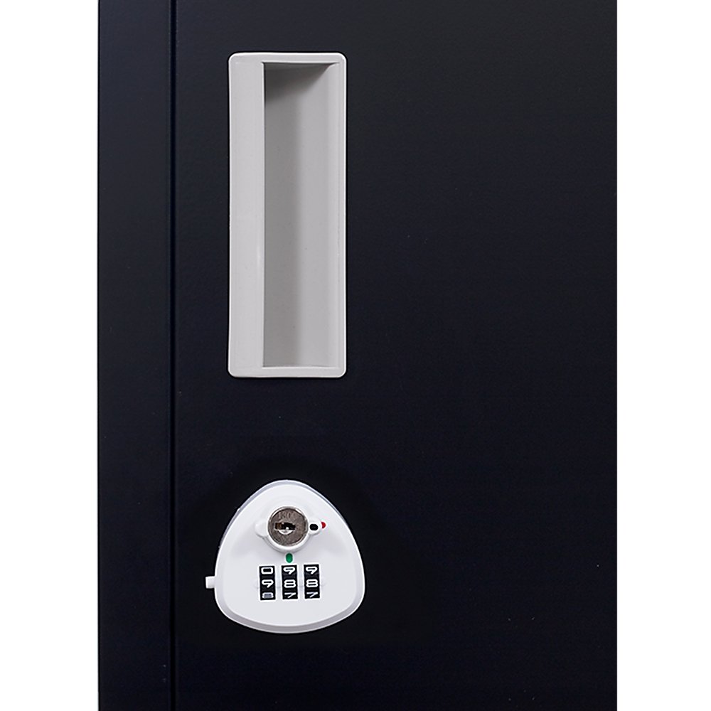 3-Digit Combination Lock One-Door Office Gym Shed Clothing Locker Cabinet Black