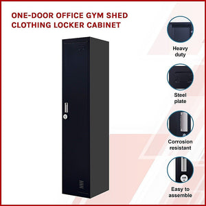 4-Digit Combination Lock One-Door Office Gym Shed Clothing Locker Cabinet Black