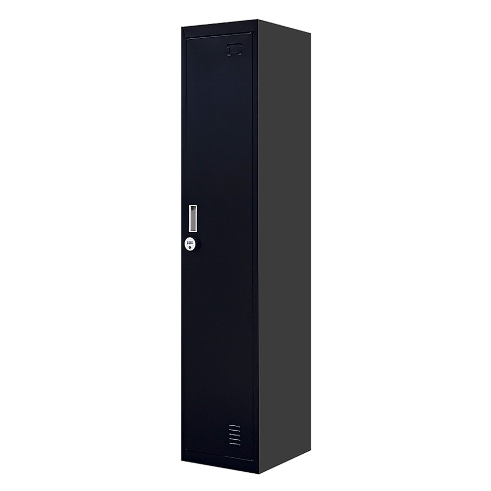 4-Digit Combination Lock One-Door Office Gym Shed Clothing Locker Cabinet Black