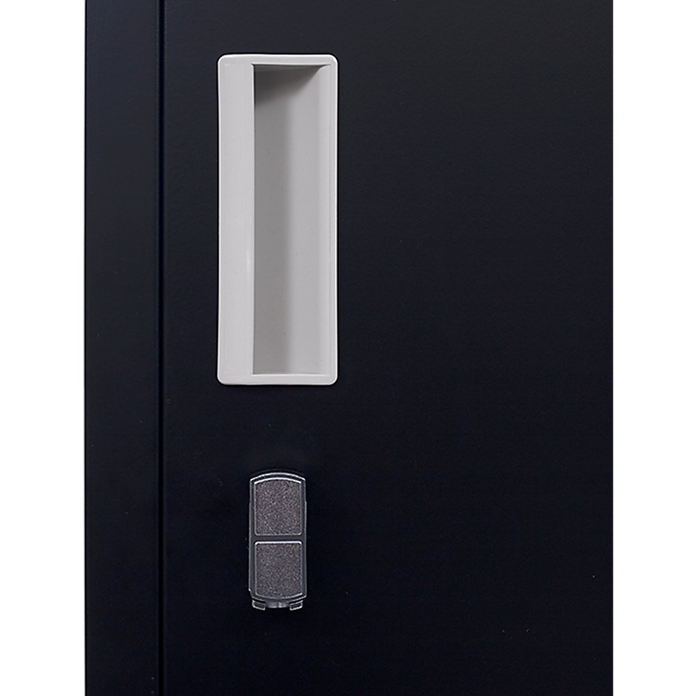 Padlock-operated lock 2-Door Vertical Locker for Office Gym Shed School Home Storage Black