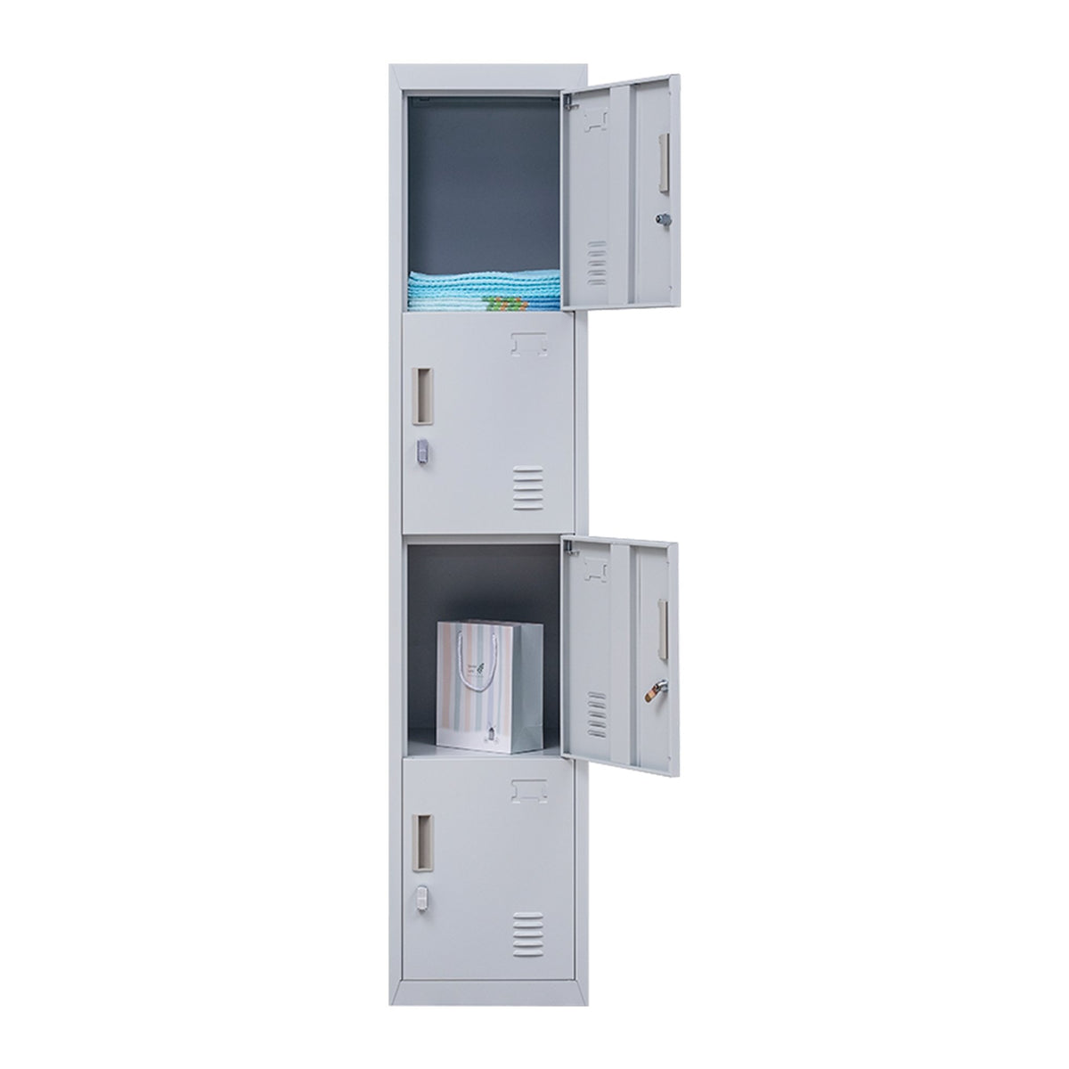 4-Door Vertical Locker for Office Gym Shed School Home Storage