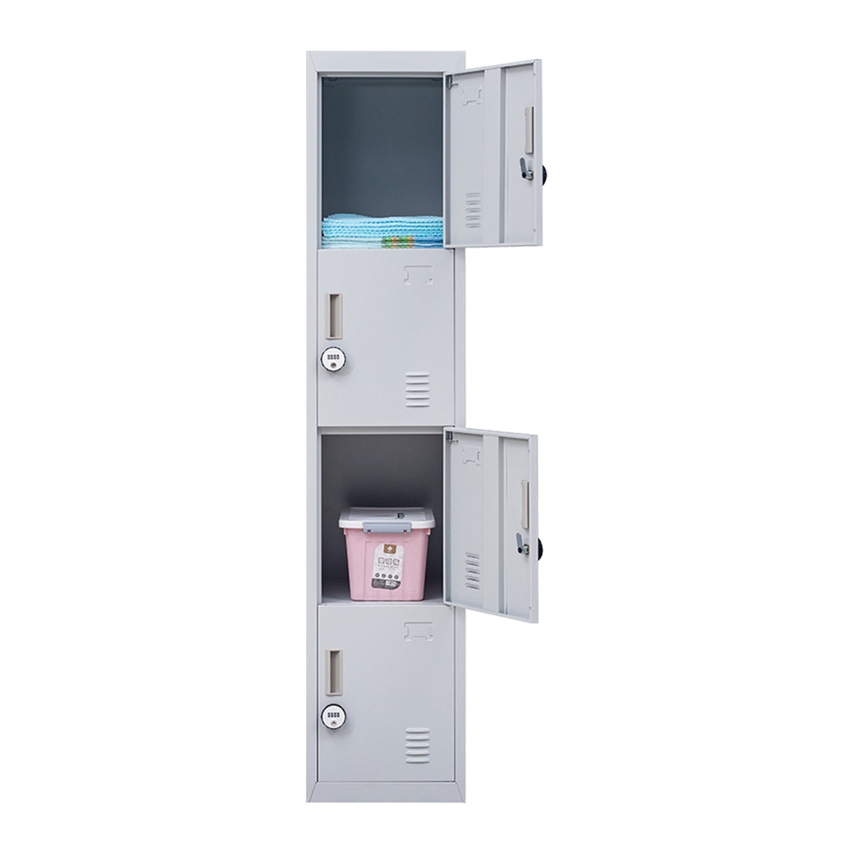 4-Door Vertical Locker for Office Gym Shed School Home Storage