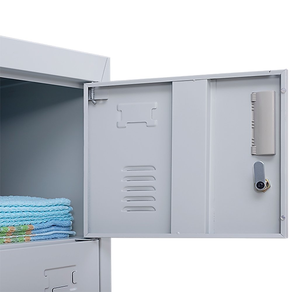 4-Digit Combination Lock 6-Door Locker for Office Gym Shed School Home Storage Grey