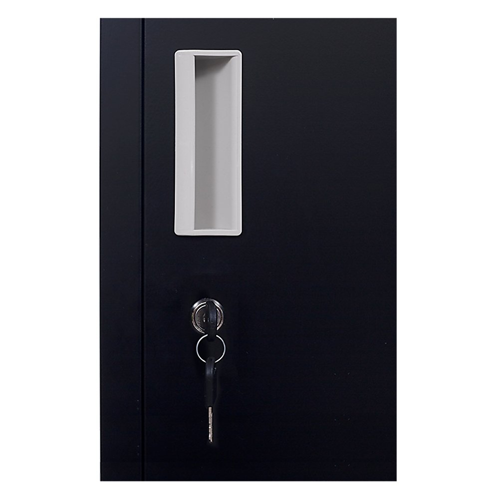 Standard Lock 6-Door Locker for Office Gym Shed School Home Storage Black