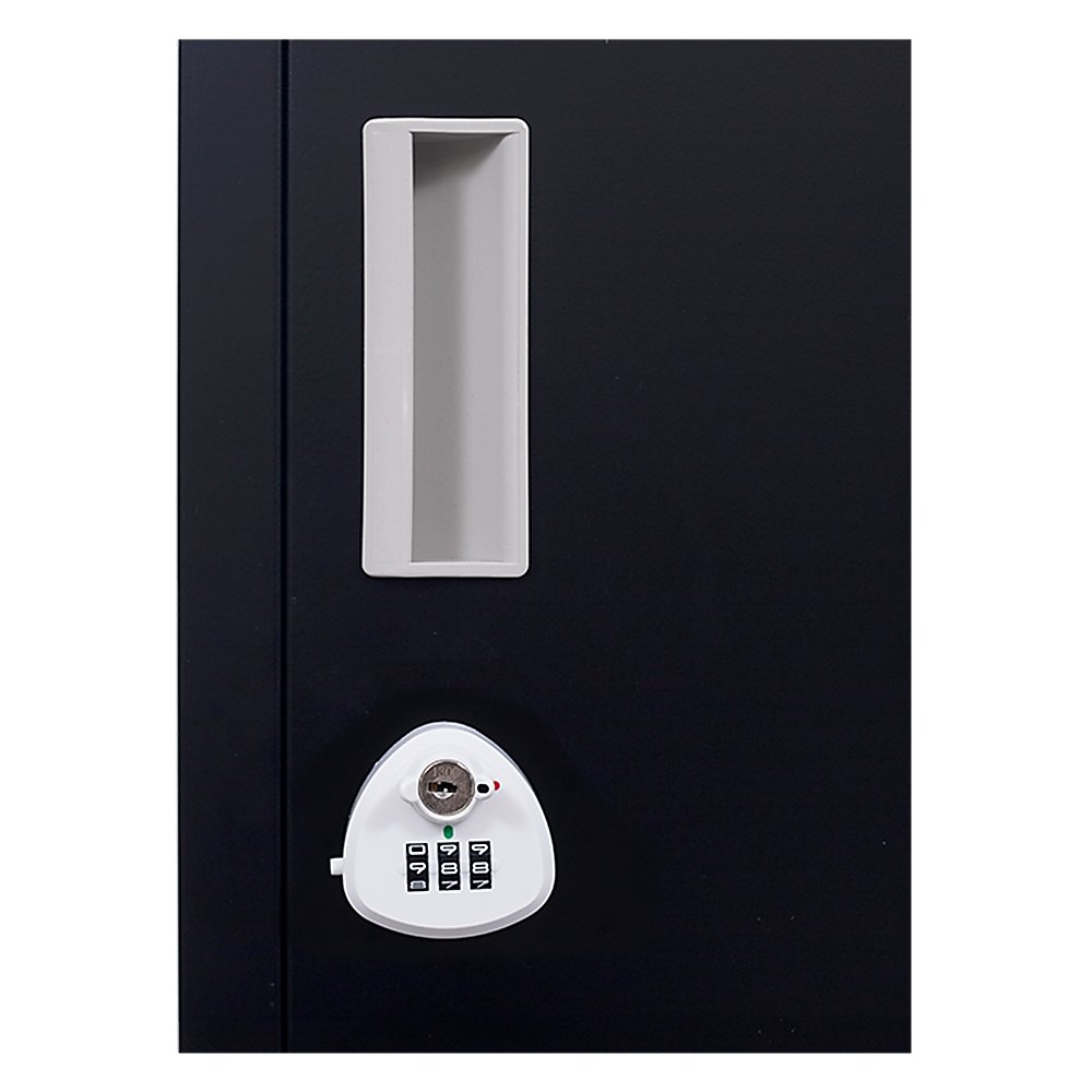 3-Digit Combination Lock 6-Door Locker for Office Gym Shed School Home Storage Black