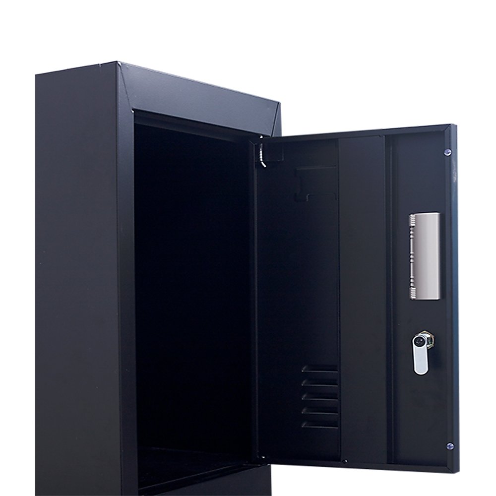 3-Digit Combination Lock 6-Door Locker for Office Gym Shed School Home Storage Black