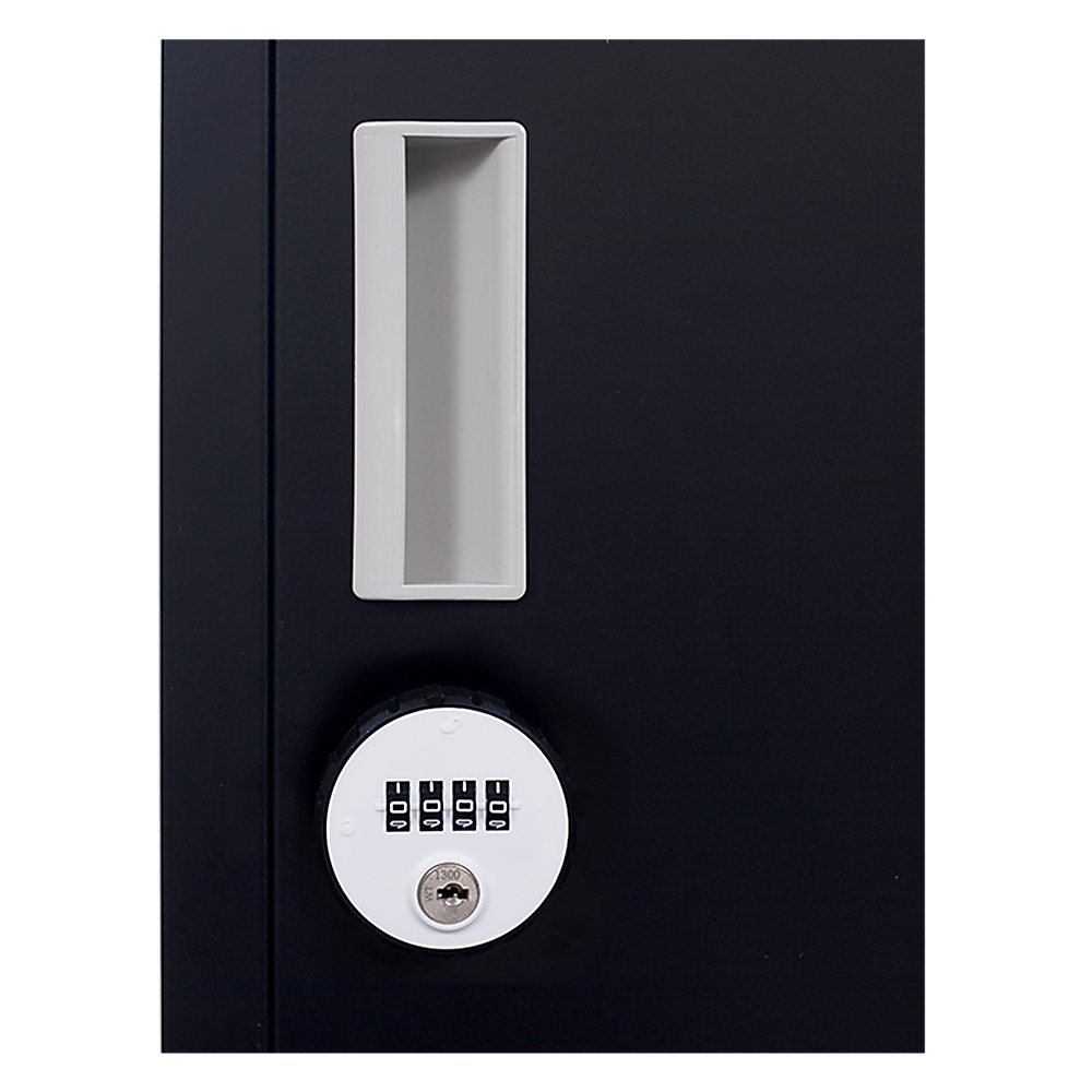 4-digit Combination Lock 6-Door Locker for Office Gym Shed School Home Storage Black