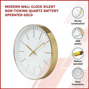 Quartz Modern Wall Clock - Silent / Non-Ticking
