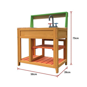 Children’s Outdoor Play Mud Kitchen Sand Pit with Display Shelf