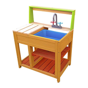 Children’s Outdoor Play Mud Kitchen Sand Pit with Display Shelf