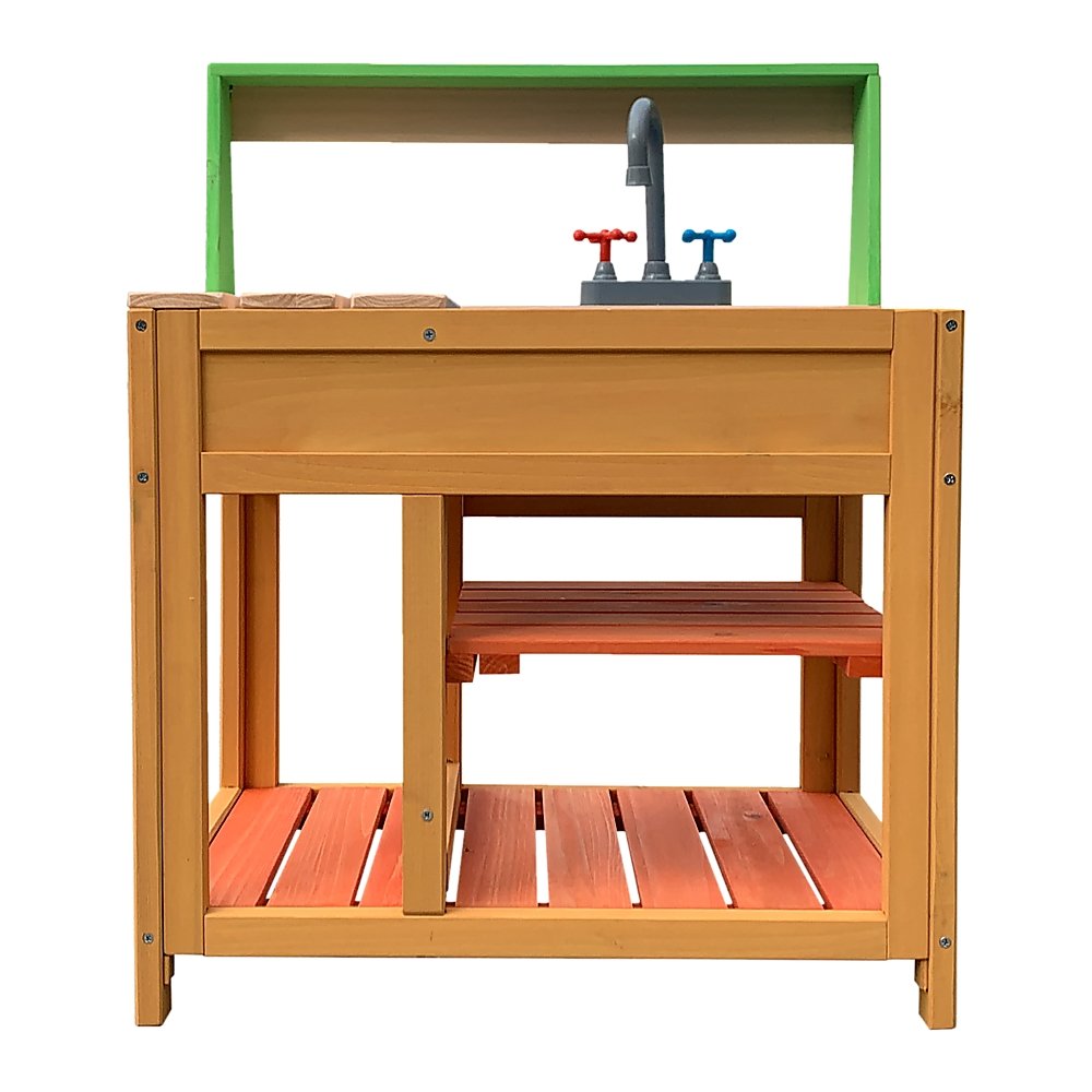 Children’s Outdoor Play Mud Kitchen Sand Pit with Display Shelf
