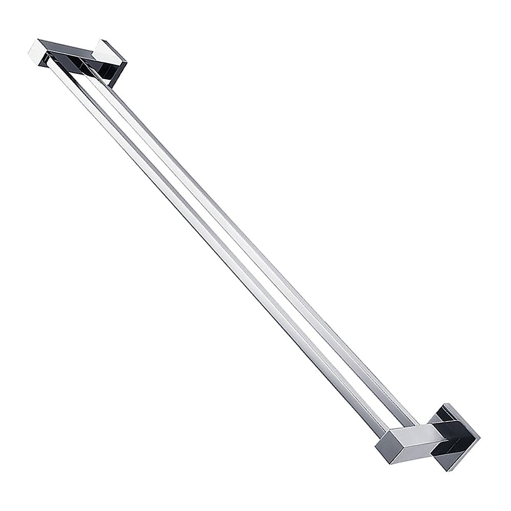 Double Classic Chrome Towel Bar Rail Bathroom