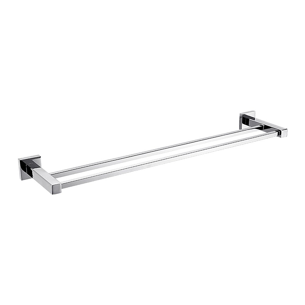 Double Classic Chrome Towel Bar Rail Bathroom