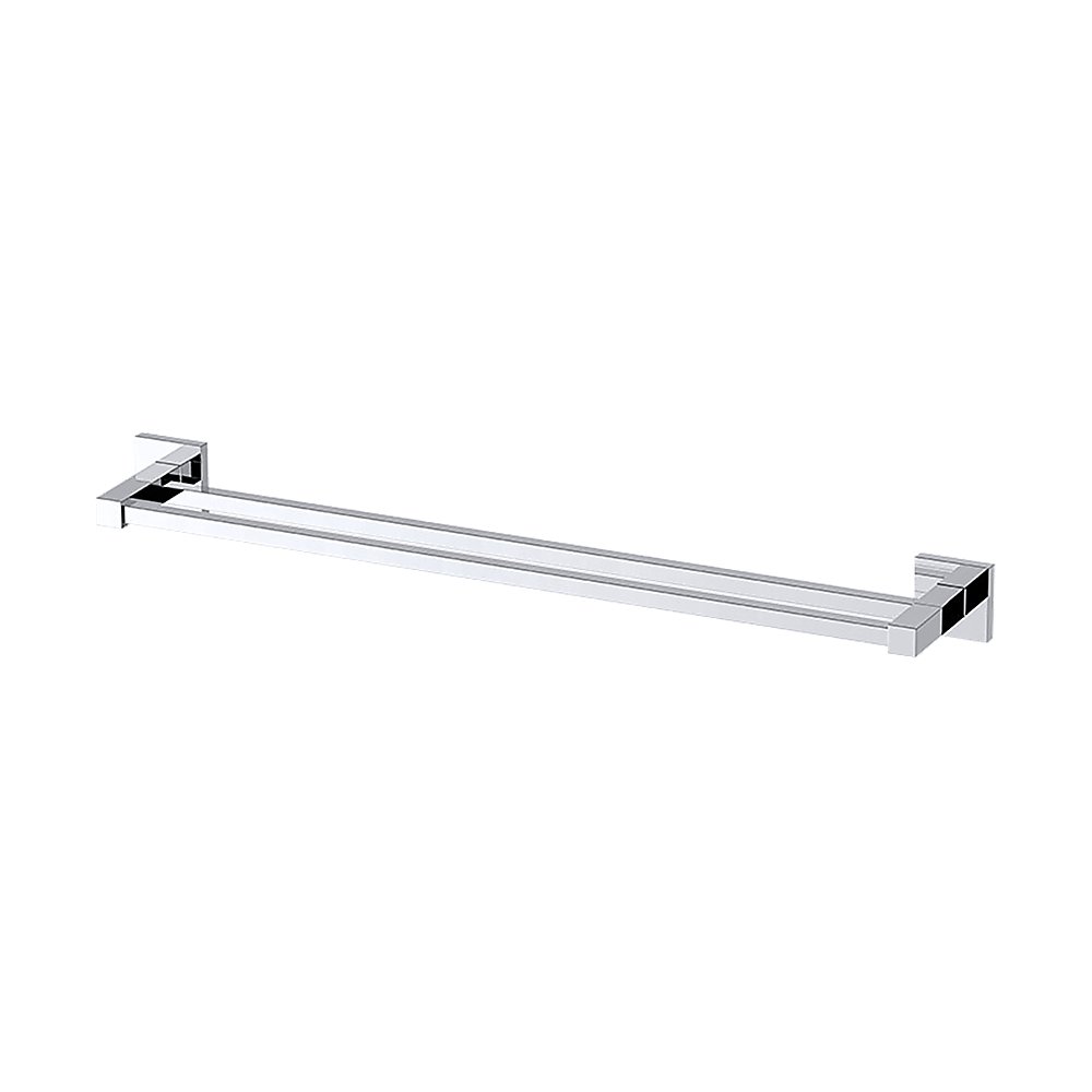 Double Classic Chrome Towel Bar Rail Bathroom
