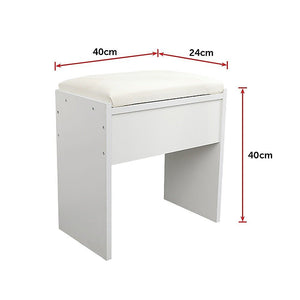 White Jewellery Dressing Table With Stool