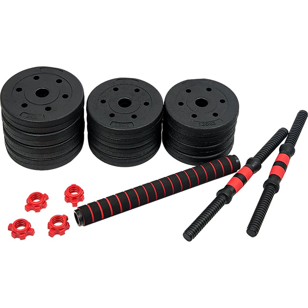 20kg Adjustable Rubber Dumbbell Set Barbell Home GYM Exercise Weights