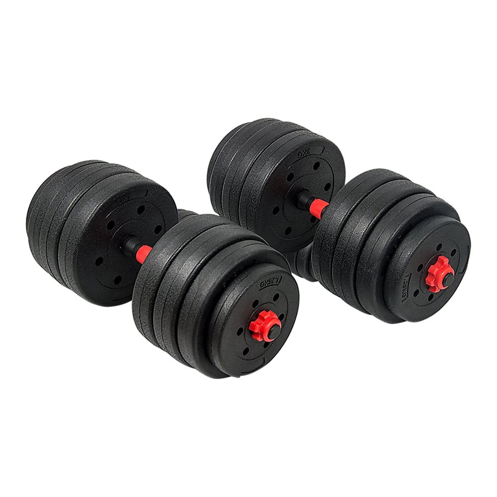 40kg Adjustable Rubber Dumbbell Set Barbell Home GYM Exercise Weights