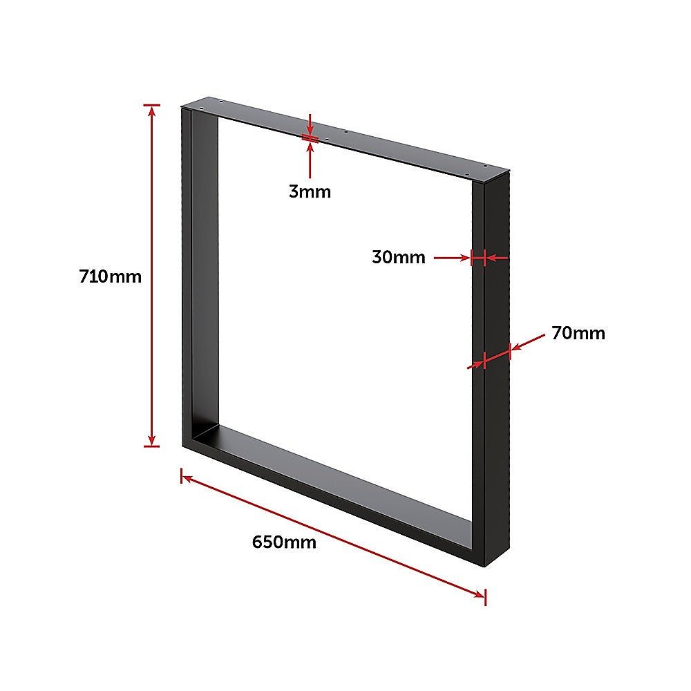 Square Table Bench Desk With Welded Black Legs
