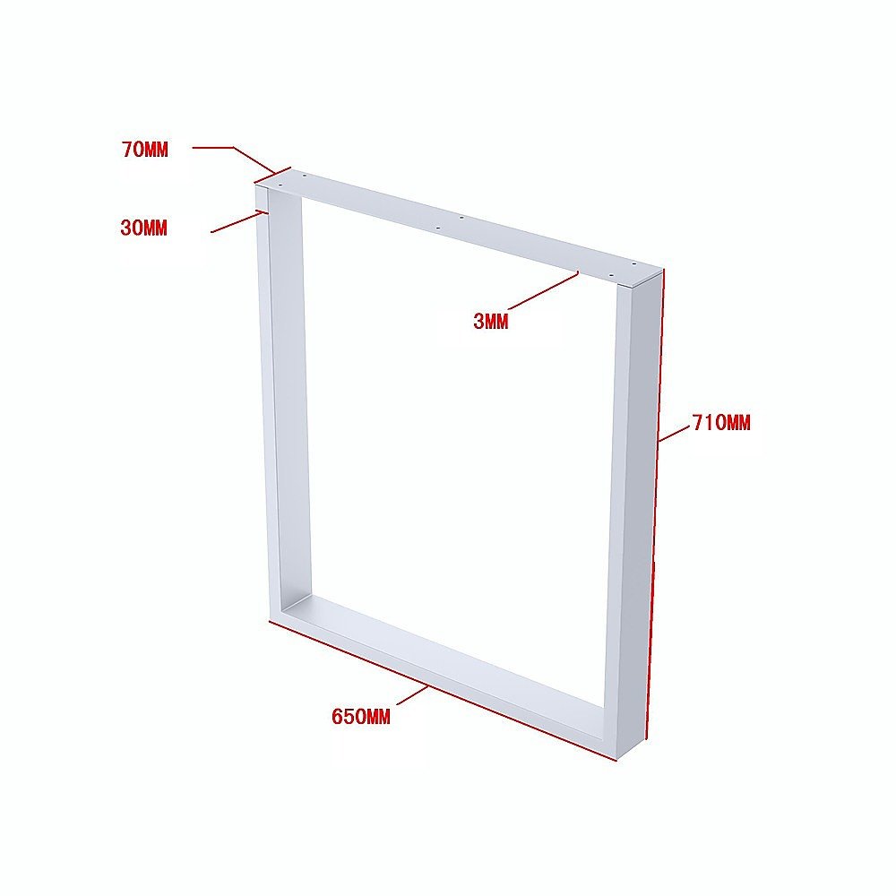 Square Shaped Table Bench Desk Legs Retro Industrial Design Fully Welded - White