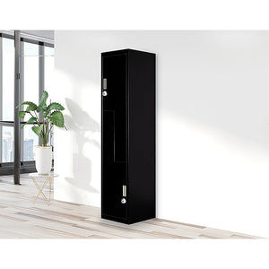 Black Two-Door L-shaped Office Gym Shed Storage Lockers