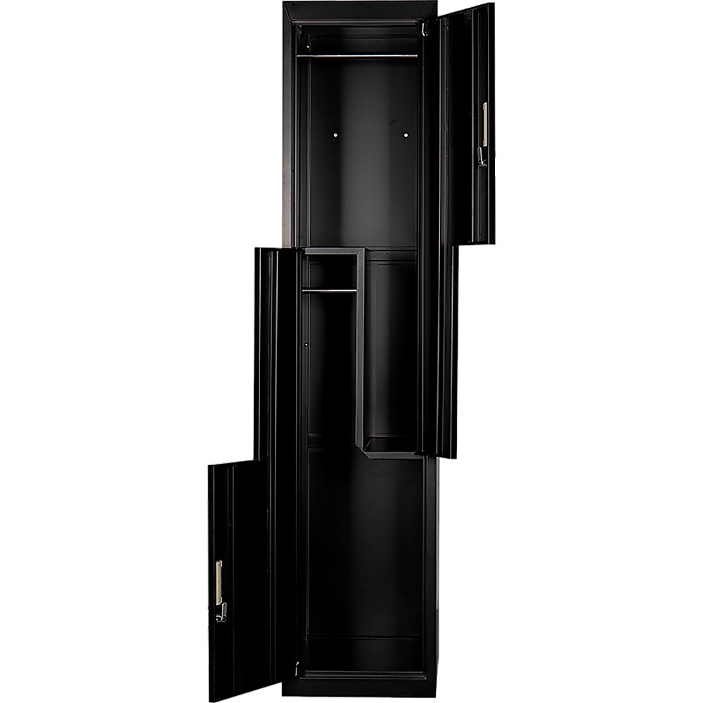 Black Two-Door L-shaped Office Gym Shed Storage Lockers