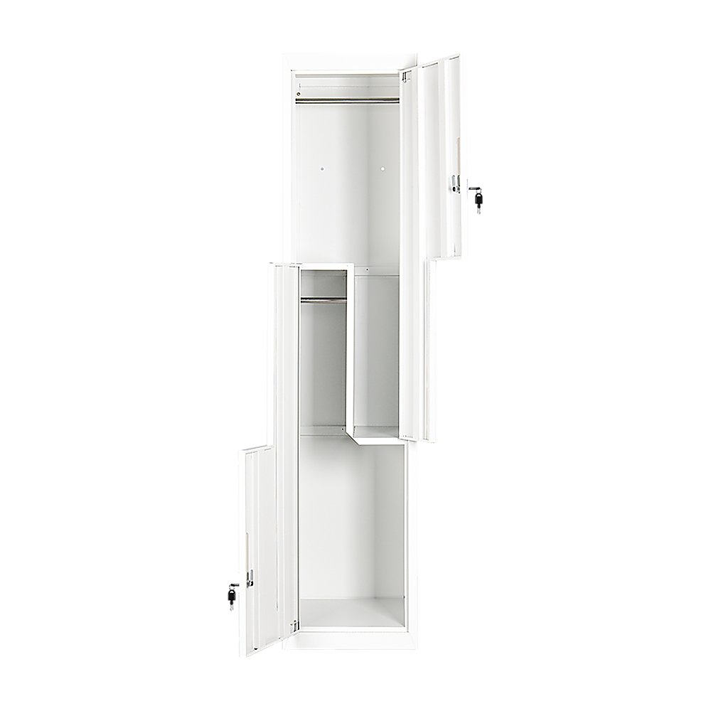 Grey Two-Door L-shaped Office Gym Shed Storage Lockers