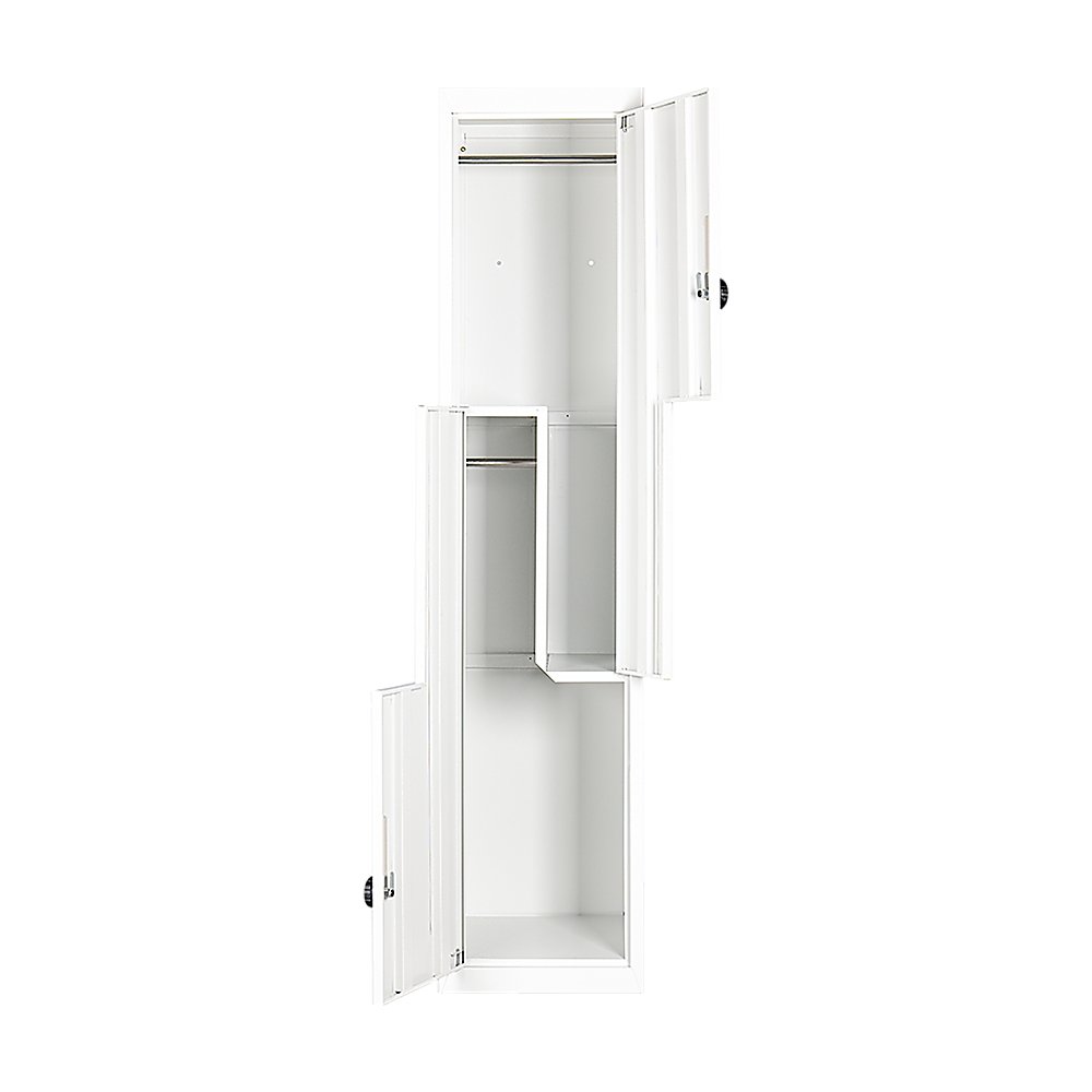 Grey Two-Door L-shaped Office Gym Shed Storage Lockers