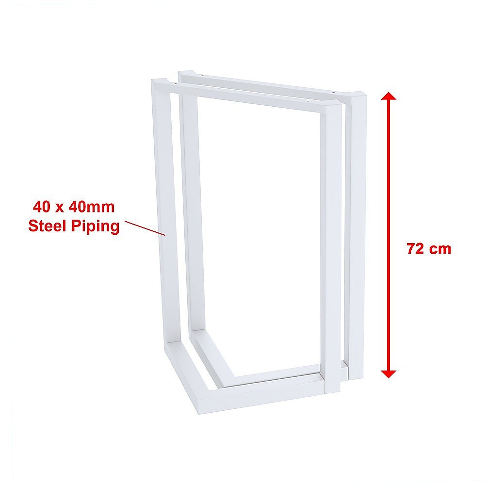 V Shaped Table Bench Desk Legs Retro Industrial Design Fully Welded - White