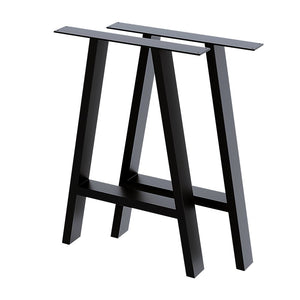 2x Rustic Dining Table Legs Steel Industrial Vintage 71cm - Black