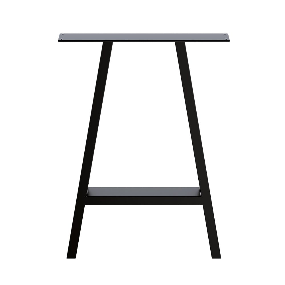2x Rustic Dining Table Legs Steel Industrial Vintage 71cm - Black