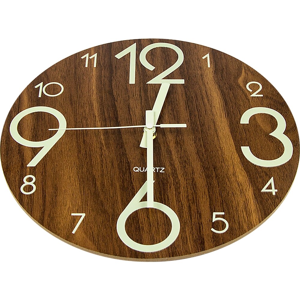 Quartz Glow In Dark Wall Clock - Non Ticking