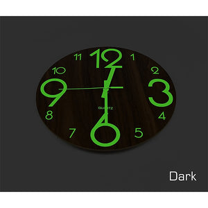 Quartz Glow In Dark Wall Clock - Non Ticking