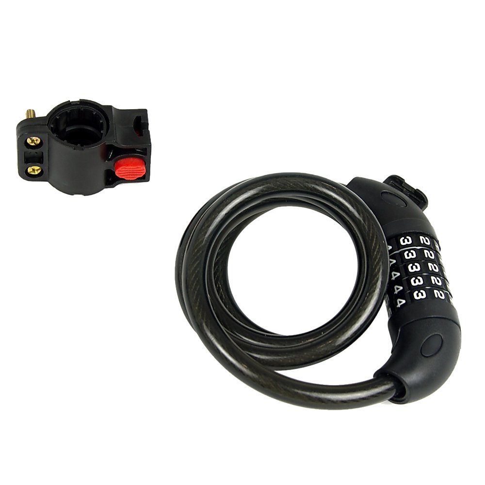 Security 5 Digit Combination Bike Cable Lock with Mounting Bracket
