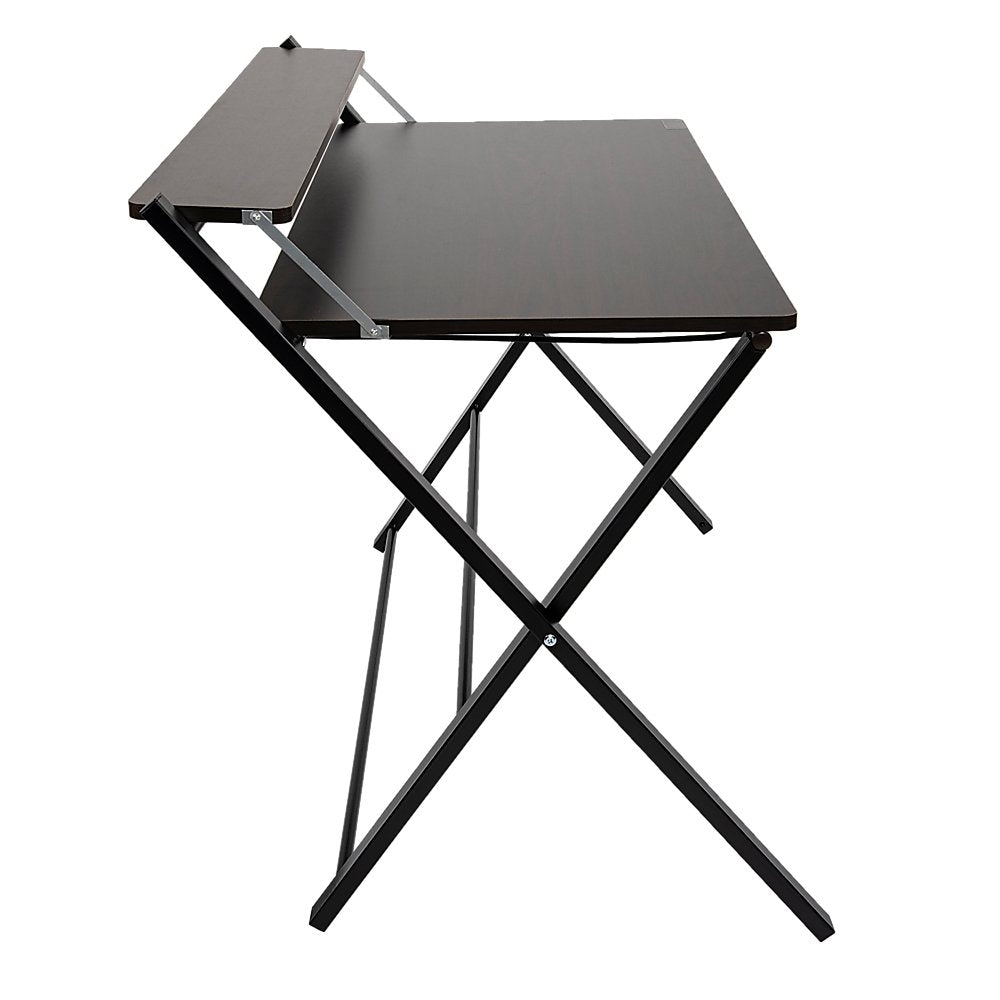 Folding Desk with Shelf Computer Laptop PC Table Side Home Office Furniture