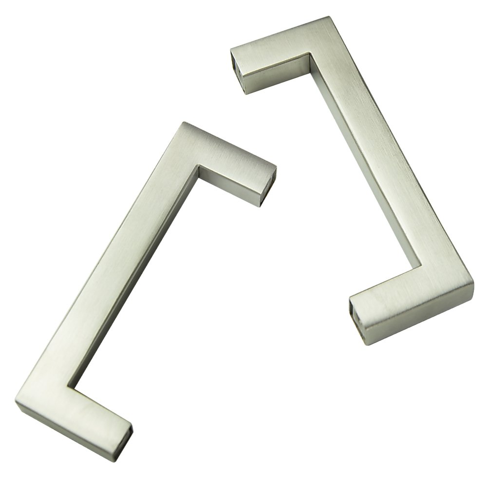 Brushed Nickel Stainless Steel Kitchen Cabinet Square Drawer Pull Door Handles 15-Pack