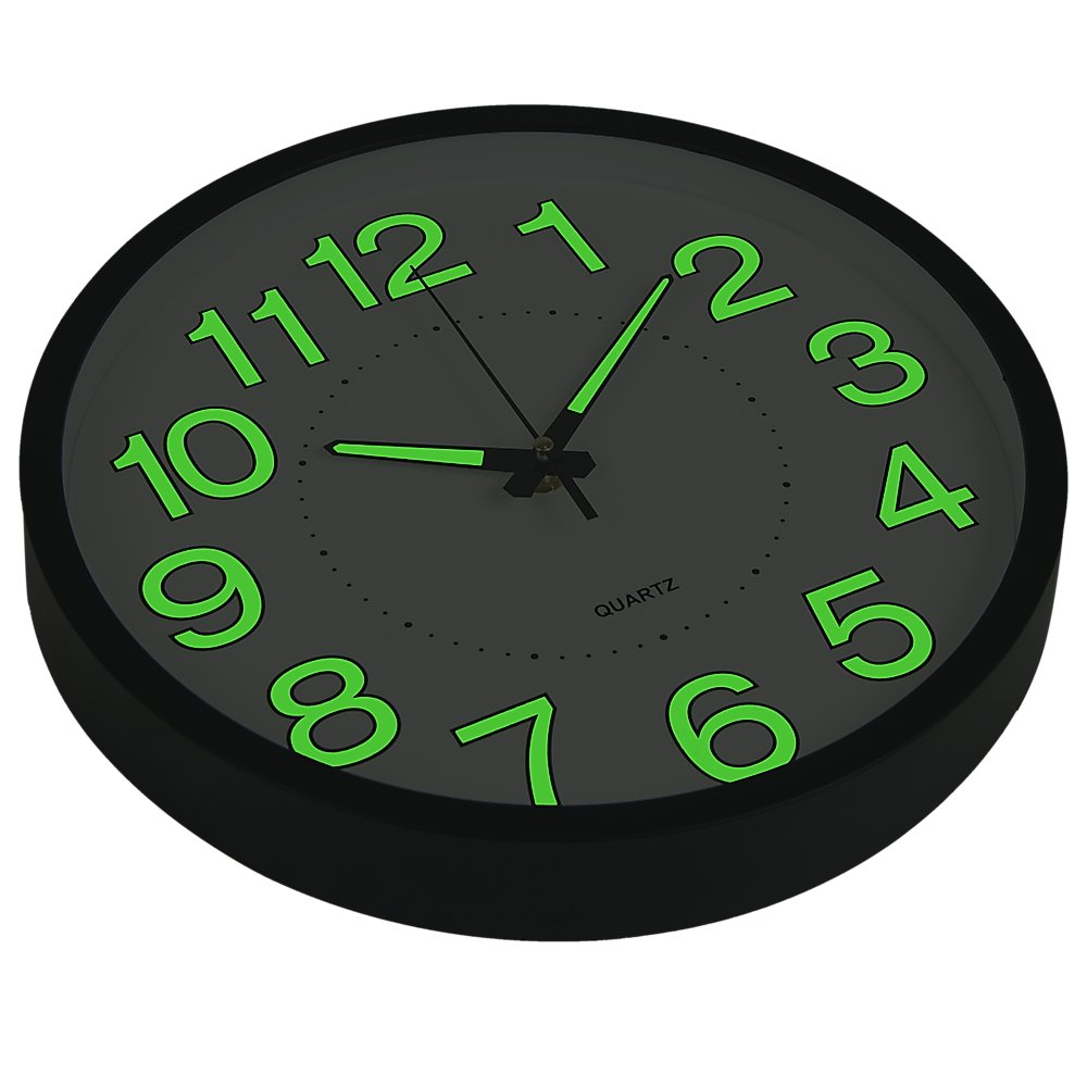 305mm Wall Clock - Glow In The Dark