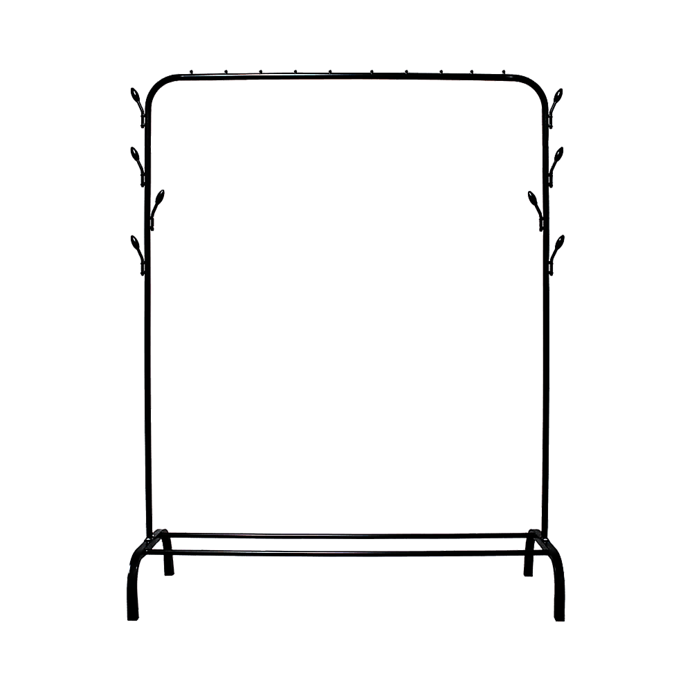 Closet Organizer Metal Garment Rack Portable Clothes Hanger Storage Shoes Rack Black