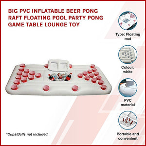 Big PVC Inflatable Beer Pong Raft Floating Pool Party Pong Game Table Lounge Toy