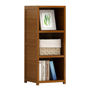 Bamboo Adjustable Shelf Bookcase Display Storage Rack Stand Livingroom Bedroom