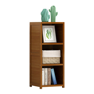 Bamboo Adjustable Shelf Bookcase Display Storage Rack Stand Livingroom Bedroom